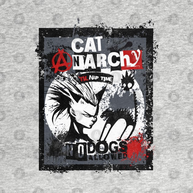 CAT ANARCHY - BLACK WHITE & RED by Off the Page